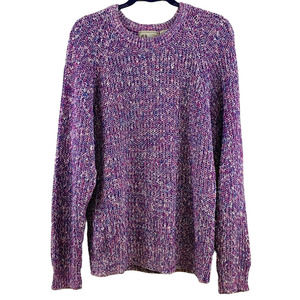 Vintage Womens M Apparel Workshop Shaker‎ Knit Sweater Pink Purple Pullover